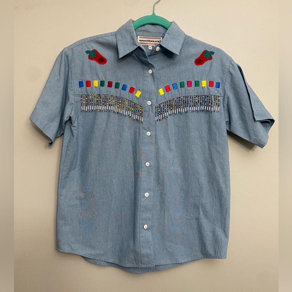 Vintage Beaded Southwestern Top